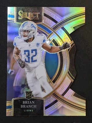 2023 Panini Select: Premier Level Brian Branch 135 Silver Prizm Die-Cut RC - Image 1 of 2