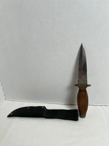 Vintage Boot Dagger Knife Stainless Pakistan- Fixed Blade - Wood & Brass Handle - Picture 1 of 3