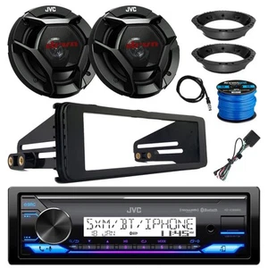 Radio Marina JVC, 2x Altavoces de 6,5" con Adaptadores, Antena, Cable, Kit de Instalación Harley - Imagen 1 de 8