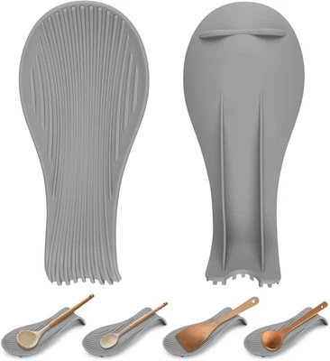 Heat Resistant Silicone Spoon Rest, Non-Slip Spoon Holder for Kitchen Counter, S - Image 1 of 4