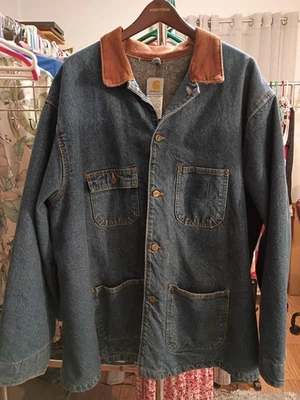 Винтажный Carhartt джинсовой ткани амбара пальто Chore куртка 2XL одеяло с подкладкой C59 DST сделано в США - Изображение 1 из 4