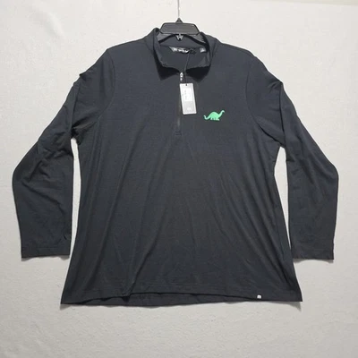 Travis Mathew 套衫女式 XXL 黑色 Crestview 1/4 拉链性能高尔夫全新带标签 — 第 1/4 张图片