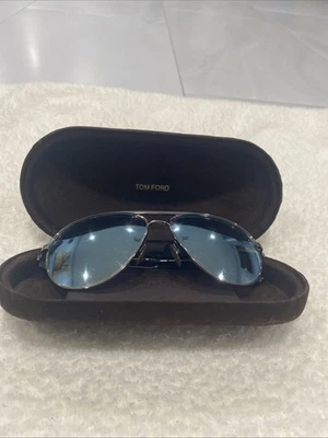 Óculos de sol aviador Tom Ford Marko TF144 prata/gradiente azul claro com estojo - Imagem 1 de 4