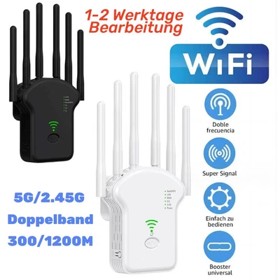 300/1200M WLAN Repeater Router Range Wifi Signal Verstärker Access Point Booster - Bild 1 von 4