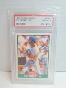 1989 SCORE TRADED Ken Griffey Jr rc #100T PSA 8  NM- MINT . (G58) - Picture 1 of 1