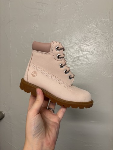 Stivali Timberland classici impermeabili in pelle rosa chiaro per bambini taglia 8C bambini