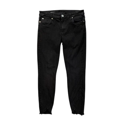 Kut From The Kloth Jeans Womens 10 Black Carlo Ankle Skinny Raw Hem Stretch - Image 1 of 4