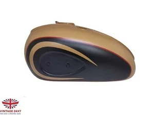 Apto para BSA A65 tanque de gasolina de combustible dorado y negro de 2... - Imagen 1 de 5