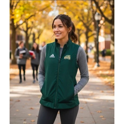Adidas George Mason Patriots Women's Vest Size Small Green Gold Sleeveless New - Image 1 of 4