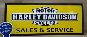 Harley Davidson Motorcycles Porcelain Enamel Sign  36 x 15 Inches 1 Sided - Picture 1 of 6
