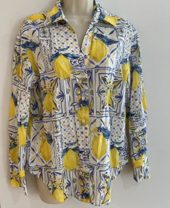 Calypso St. Barth Damen Gr. M hell fröhlich Tropical Lemon Print Top - Bild 1 von 6