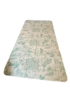 Green & Ivory Toile Vinyl Flannel Backed Tablecloth - Picture 1 of 4