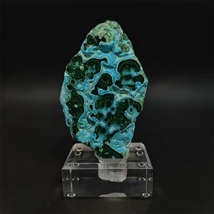 Muestra mineral de cuarzo de malaquita natural de 1,76 lb cristal decoración curativa + soporte - Imagen 1 de 9