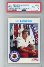 1991-92 Score Canadian English Eric Lindros Rookie Card RC #329 PSA 8