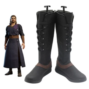 Baldur's Gate 3 Gale Cosplay Shoes Gale Dekarios BG3 Default Black Boots X002 - Picture 1 of 6