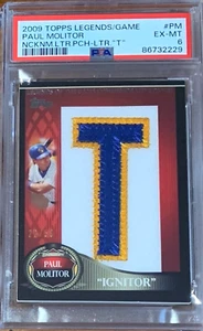 2009 Legends/Game PM Molitor Letter Patch "T" /50 Ignitor PSA 6 Pop 1-0 höher - Bild 1 von 4