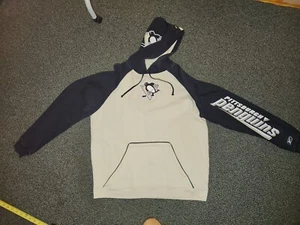 PITTSBURGH PENGUINS LOGO GOLD & BLACK HOODED HOODIE REEBOK SWEATSHIRT LARGE 2008 - Picture 1 of 24