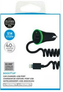 Fast 3.4A Car Charger Cable Dual Extra USB Port For iPhone 11 X 8 7 6 Plus iPad - Picture 1 of 12