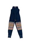 Patagonia Synchilla Aztec Patched Jumpsuit Women’s Small Navy Blue Retro Fleece
