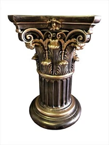 Antike Blumensäule Tisch Barock Figurensockel Esstischsäule Podest Gold-Bronze - Bild 1 von 4