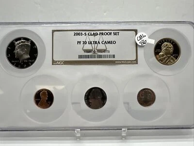 2003 S Clad Proof Set NGC PF 70 Ultra Cameo 5 coin set Gorgeous TOP POP CB1-86 - Image 1 of 4