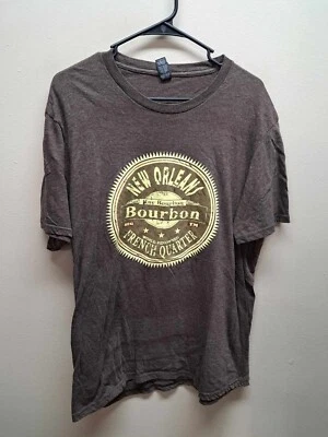 New Orleans Bourbon French Quarter Men's Brown XL T-Shirt SHIPS WORLDWIDE - Image 1 of 3