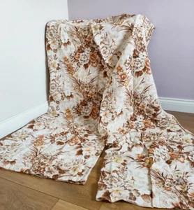 Vintage Retro 70s Long Drop Floral Curtains D86" W55" - Picture 1 of 3