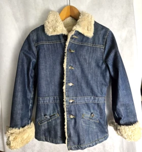 Rare Earl Jean Denim Sherpa Jacket ASO Rory Gilmore Girls Size Medium - Picture 1 of 11