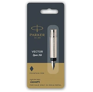 Parker Vector Penna Stilografica Ricambio Pennini Acciaio Inox Medio Punto - - Picture 1 of 6