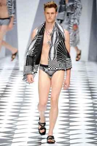 Sandali Versace S/S 2011 Look # 45 in pelle nera con borchie argento 44-11 - Foto 1 di 5