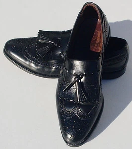 Allen Edmonds "Arlington" Budapester klassisch elegant Quaste schwarz Halbschuhe Herren Gr. 10B - Bild 1 von 7