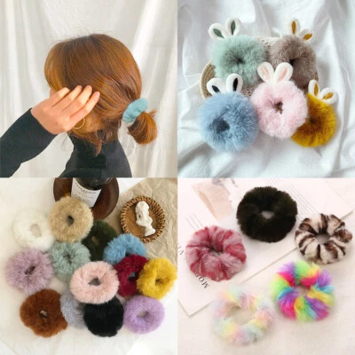 Мягкий искусственный кроличий мех резинка плюшевые волосы веревки резинки волосы галстуки хвост - Изображение 1 из 4