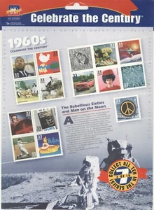 USPS Sheet of 15 Stamps Celebrate the Century 1960s History Pane MNH 1999 5546 - Picture 1 of 2
