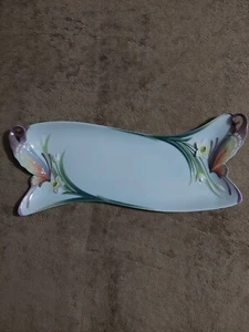 Franz - Vassoio rettangolare in porcellana scolpita design farfalla Papillon FZ01145 - Foto 1 di 15
