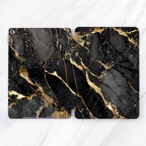 Dark Grey Gold Marble Stone Case For iPad 10.2 Air 3 4 5 Pro 9.7 11 12.9 Mini - Picture 1 of 6