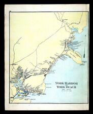 1900 Stuart Map Maine York Harbor Beach Cape Neddick Nubble Lighthouse Hotels ME