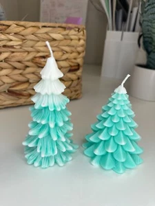 Set of 2 Christmas Tree Candles,Christmas Candles, Rose Candle, Unique Candles, - Picture 1 of 5