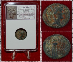 Ancient GREEK Coin Seleucid Kingdom ANTIOCH AD ORONTEM Tyche and Tripod Bronze - Picture 1 of 4