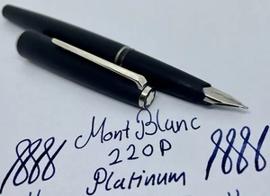 Vintage MONTBLANC 220 Platinum Fountain Pen- 14k F Nib- Germany- Cartridge - Picture 1 of 20