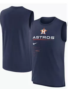 Nike Mens SZ S Houston Astros Exceed Performance Dri Fit Tank Top NWT - Picture 1 of 5