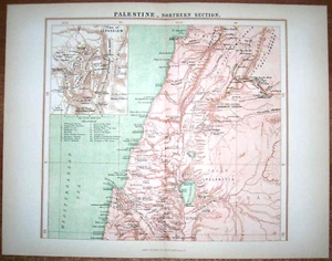 Mapa Reclus ca.1885 NORTE DE PALESTINA, #1 - Imagen 1 de 1