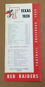 TEXAS TECH COLLEGE FOOTBALL MEDIA GUIDE - 1959 - Picture 1 of 2