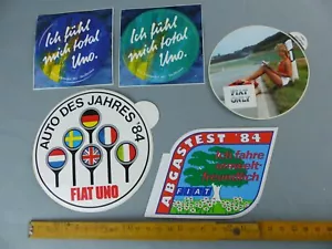 Lot de 5 autocollants Sticker FIAT UNO 1984 Aufkleber VINTAGE B12 - Bild 1 von 1