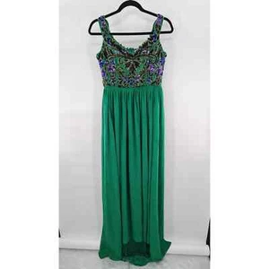 VIRGOS LOUNGE Off The Shoulder Green Gracie Maxi Dress Size 10 - Picture 1 of 8
