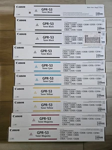 Canon GPR-53 Toner Set Black Cyan Magenta Yellow x 10, OEM C3325 C3725 C3830 - Photo 1/1