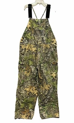 Vintage FieldStaff Camo Bib Overalls Mossy Oak Obsession NTWF Mens Sz 44 Hunting - Image 1 of 4