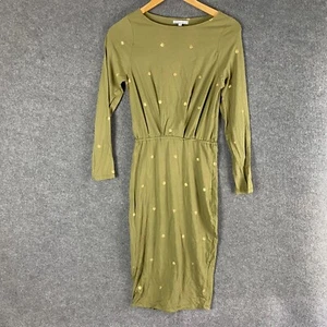 Cartel & Willow Dress Womens Small Green T Shirt A Line Gathered Sequins Ladies - Picture 1 of 15