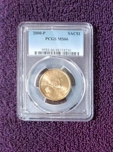 2000-P Sacagawea Dollar, PCGS MS66, getönt - Bild 1 von 3