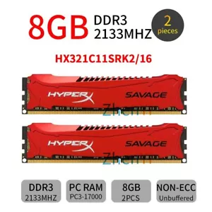 Kingston HyperX SAVAGE 16GB Kit 2x8GB DDR3 2133MHz HX321C11SRK2/16 Memory RAM BT - Picture 1 of 7
