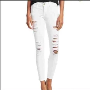Jeans marca J skinny de jeanne talla 25 blanco desgastado denim - Imagen 1 de 10